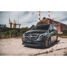 Накладка сплиттер на передний бампер на Mercedes V W447 AMG-Line рестайл